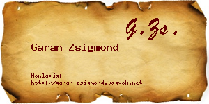Garan Zsigmond névjegykártya